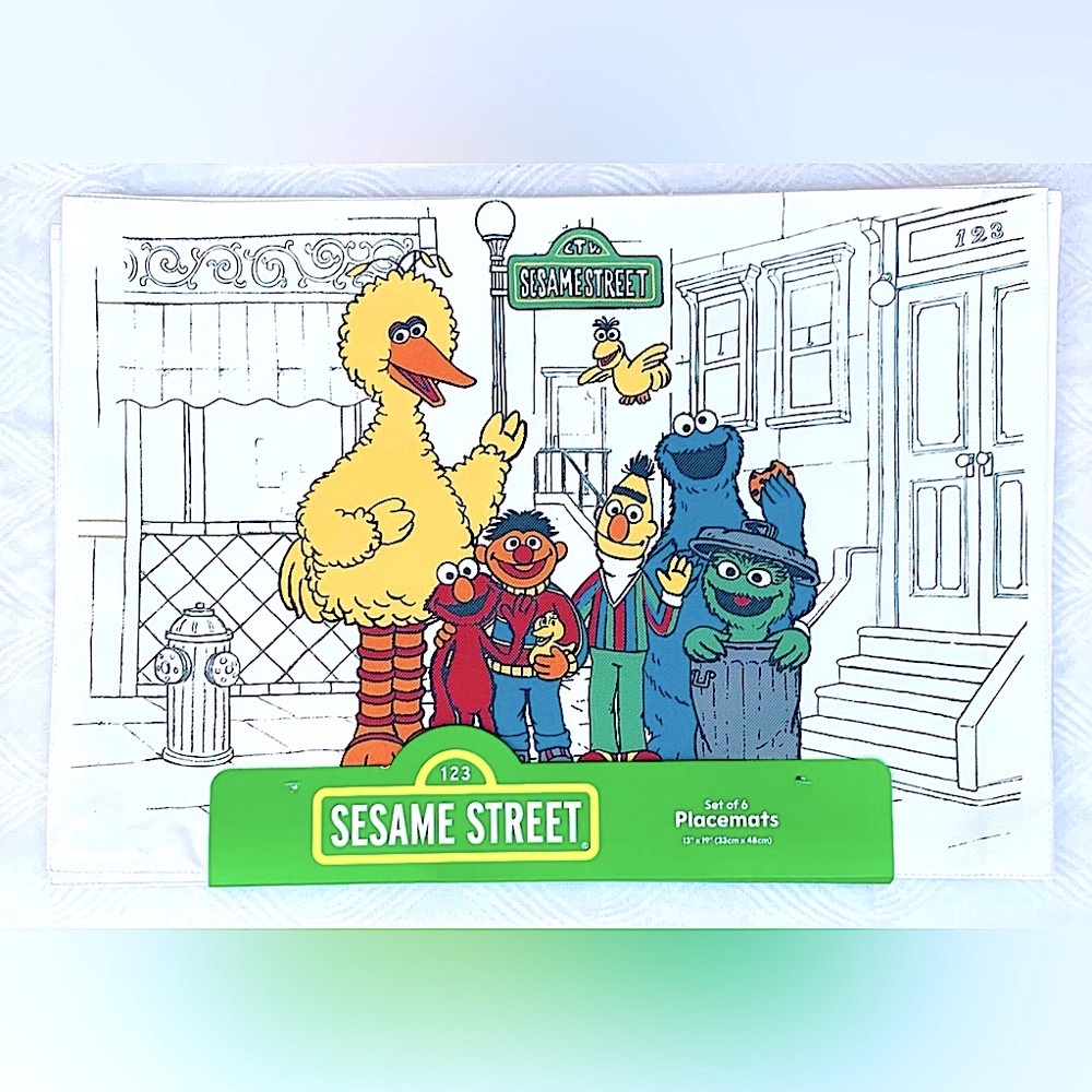 SALE - Sesame Street Characters on Sesame Street Placemats - set of 6
